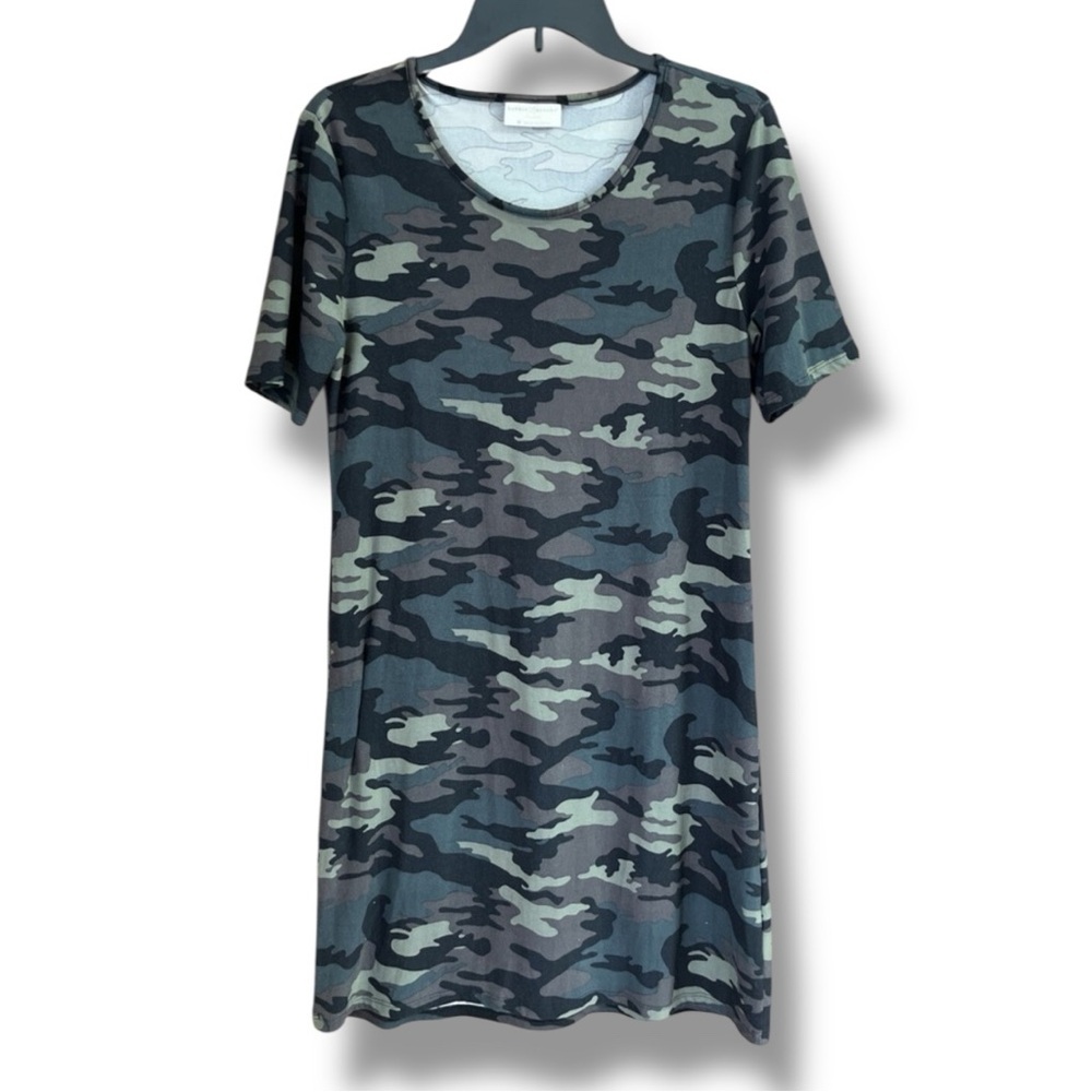 Bobbie Brooks Camouflage Slip On Dress - 1X